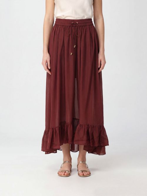 Skirt Woman color Burgundy