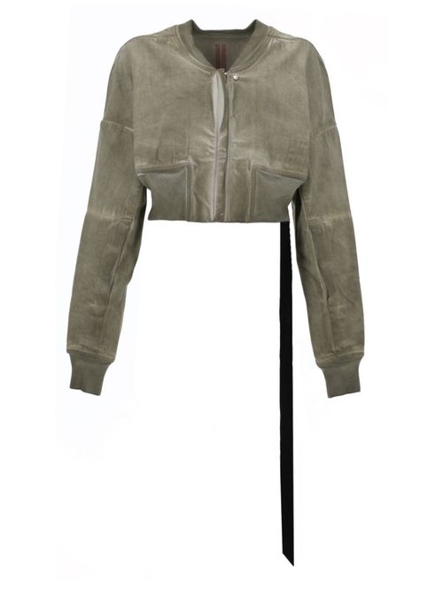 Taupe Solid Crew Neck Jacket
