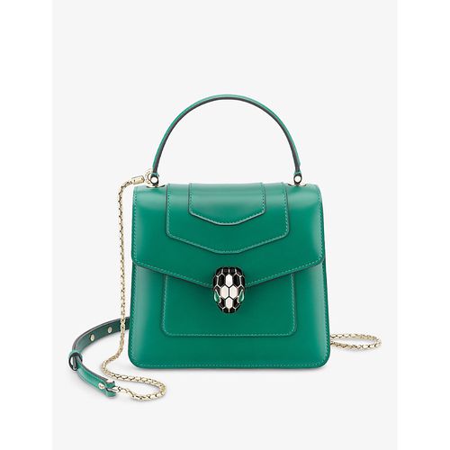 Womens Green Serpenti Forever Leather Top-handle bag 