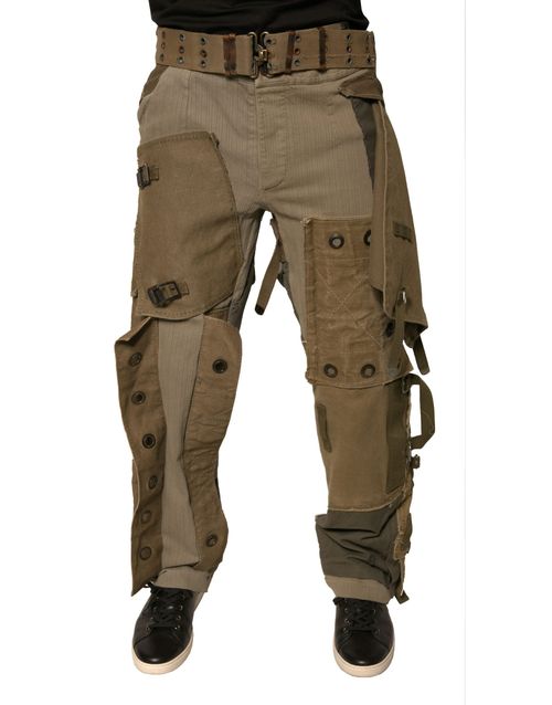 Reconstructed Patchwork Cargo Pants — Multicolor