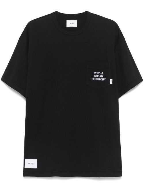 Logo-embroidered T-shirt - Black