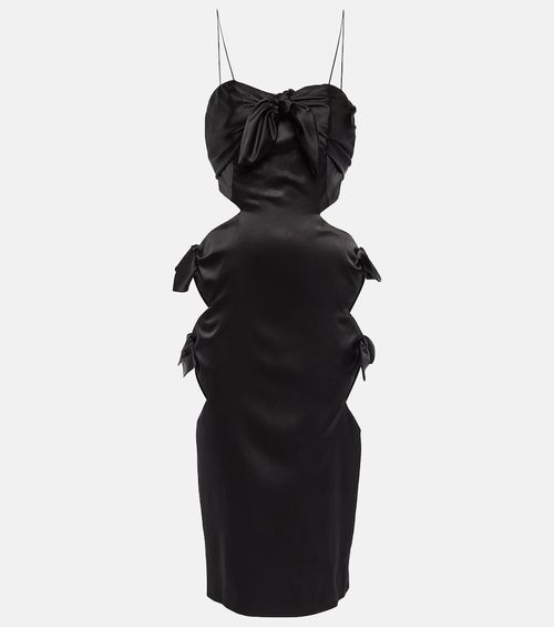 Cut-out silk-blend midi dress