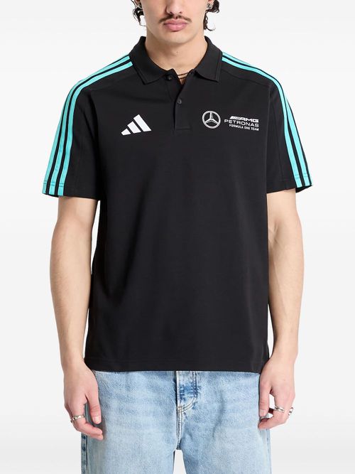 X Mercedes - AMG Petronas Formula One Team DNA 3-Stripes logo polo shirt - Black