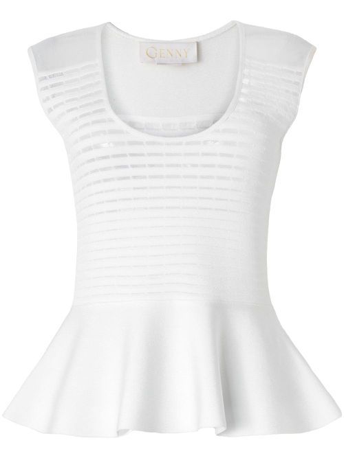 Peplum-hem top - White