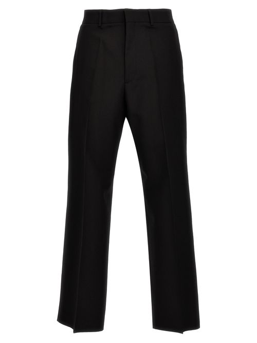 -Valentino Wool Pantaloni Nero-Uomo