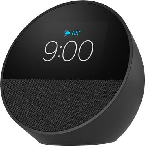 Echo Spot (2024 release), Smart alarm clock with vibrant sound and Alexa - Black