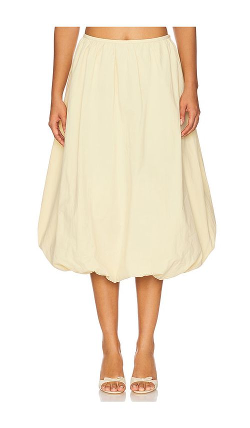 LIONESS Intuition Bubble Midi Skirt in Cornsilk.  XL also in M