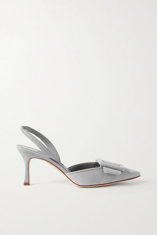Maysli 70 Buckled Suede Slingback Pumps