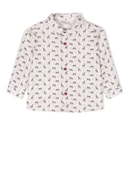 Graphic-print long-sleeve shirt - Neutrals