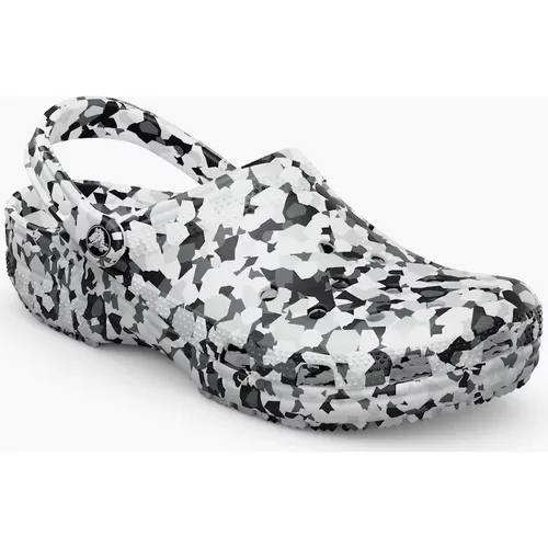 Crocs Women's Classic Confetti Womens Clogs - Black White Co Synth