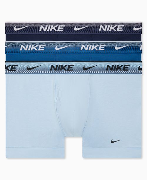 Men's Dri-fit Essential Cotton Stretch Trunks, 3-Pack - Light Armory Blue/ Court Blue/ Obsidian