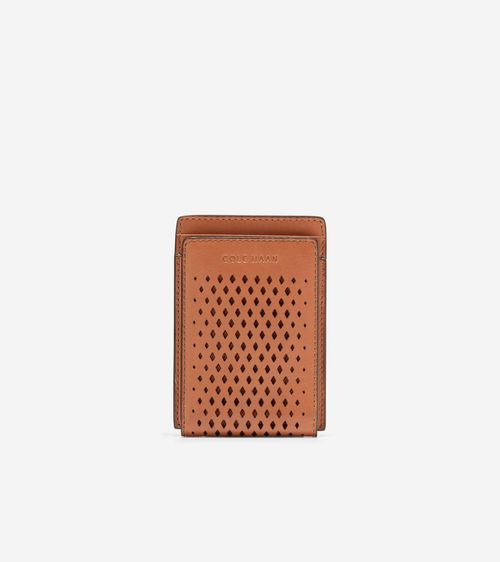 Men's Washington Perforated Card Case - Brown