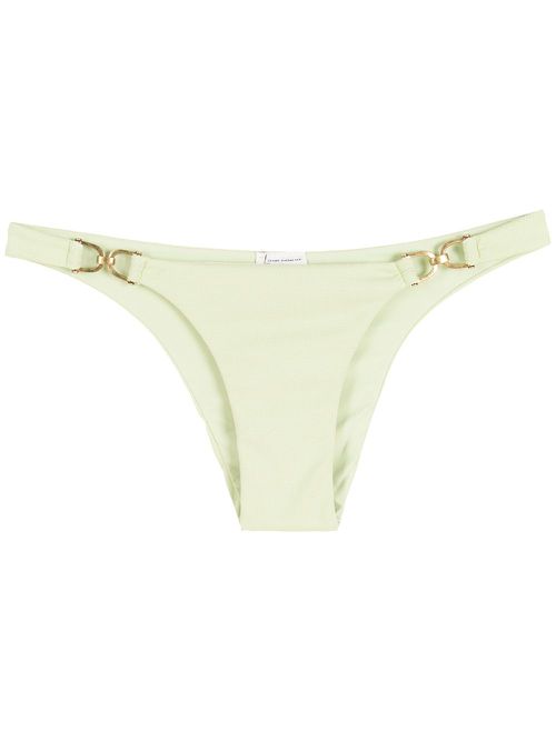 Detail side textured bikini bottoms - Green