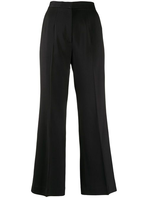 Cropped boot-cut trousers - Black