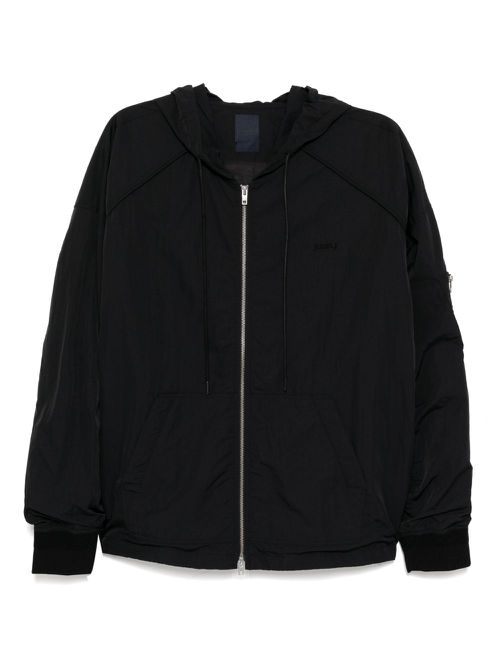 Juun.J puckered zip-up jacket - Black
