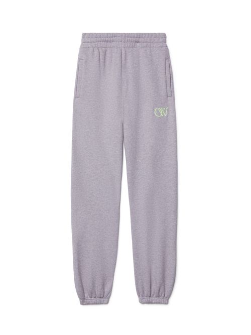 Gray Embroidered Ow Sweatpants