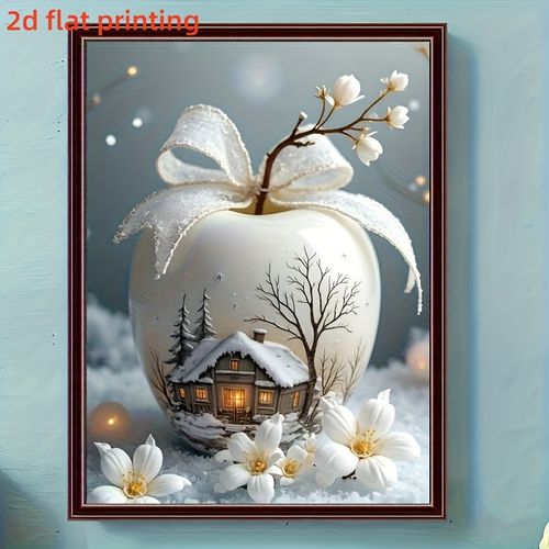 TEMU 2d Flat Printing Landscape Frameless Diy Diamond Painting Kit, Colorful Lab-grown Embroidery Stitch, Diamond Painting Craft For Wall Decoration