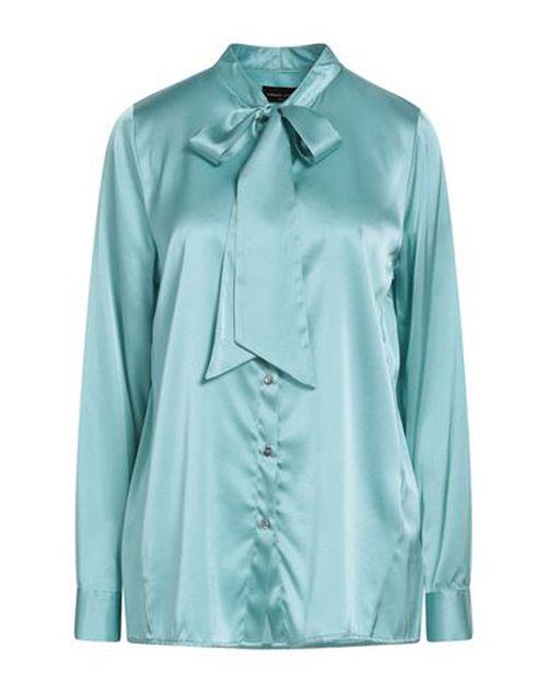 Woman Shirt Turquoise Size S Silk, Elastane