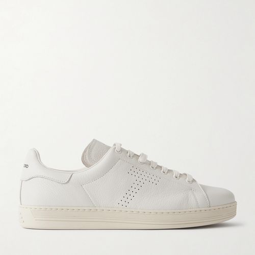 Tom Ford Warwick Perforated Full-Grain Leather Sneakers - Men - White