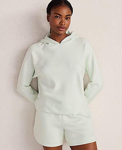Ann Taylor Haven Well Within Soft Knit Pleated Hoodie