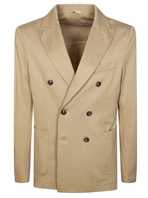 Double-Breasted Jacket in Piqué