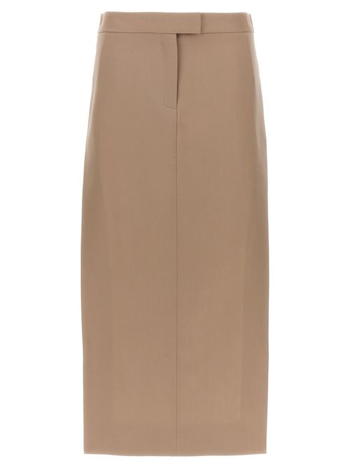 -Midi Skirt Gonne Beige-Donna