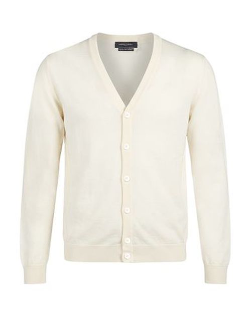 Man Cardigan Ivory Size S Merino Wool