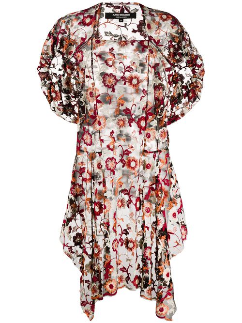 2000s floral net dress - Black