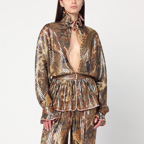 발렌티노 여성 Loose pleated silk-blend shirt 6B0AB7G19AW/Q_VALE-UK1_102-42