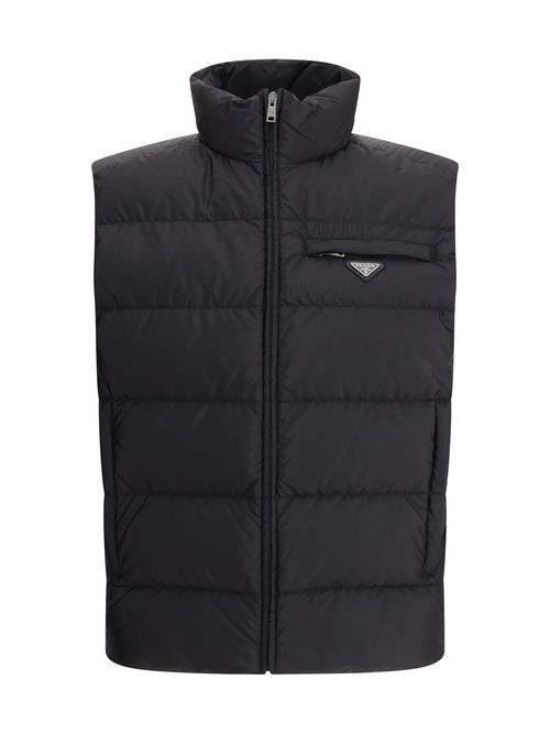 Re-Nylon Down Quilted Vest — Black