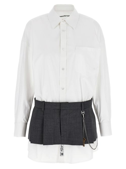 Hybrid Shirt-Skirt Cotton Dress — Multicolor
