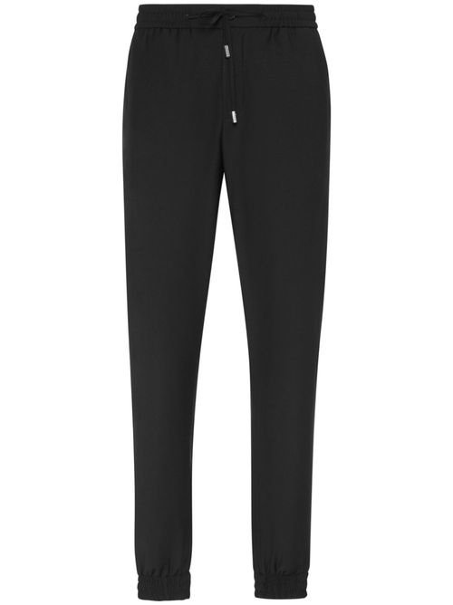 Drawstring-waist track pants - Black