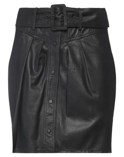 Woman Mini skirt Black Size XS Goat skin