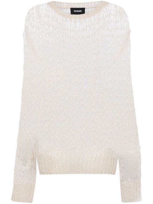 Open-knit drop-shoulder jumper - Neutrals