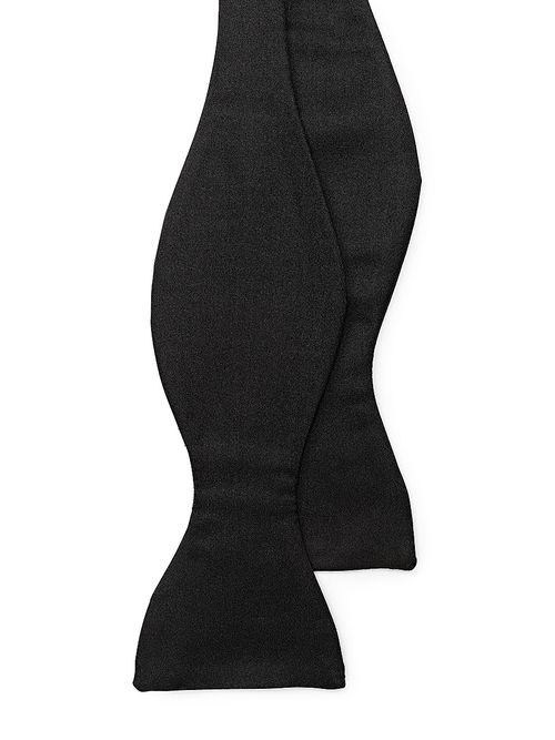 Men's Silk Satin Bow Tie - Black