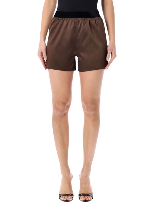 Stretch Silk Satin Pj Shorts
