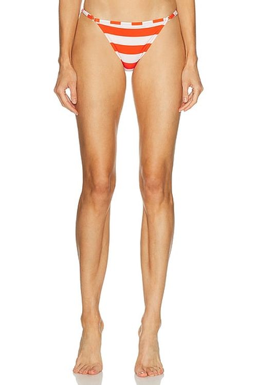 Solid & Striped The Lulu Bikini Bottom in Habanero - Red. XS also in L