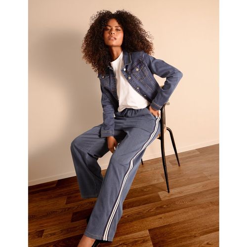 Blue Vanilla Womens Stripe Trousers With Elasticated Waist - Mediu
