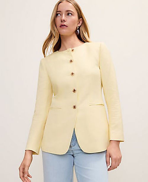 Ann Taylor The Cutaway Jacket in Linen Blend