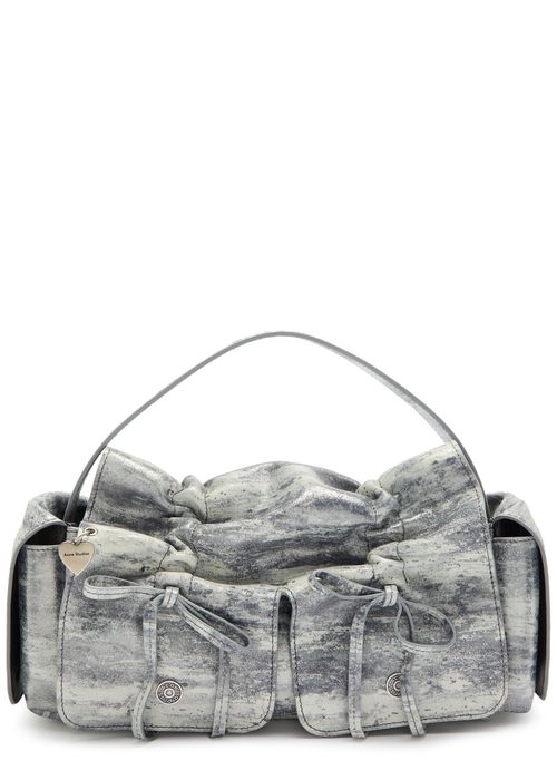 Acne Studios Multipocket Metallic-suede top Handle bag