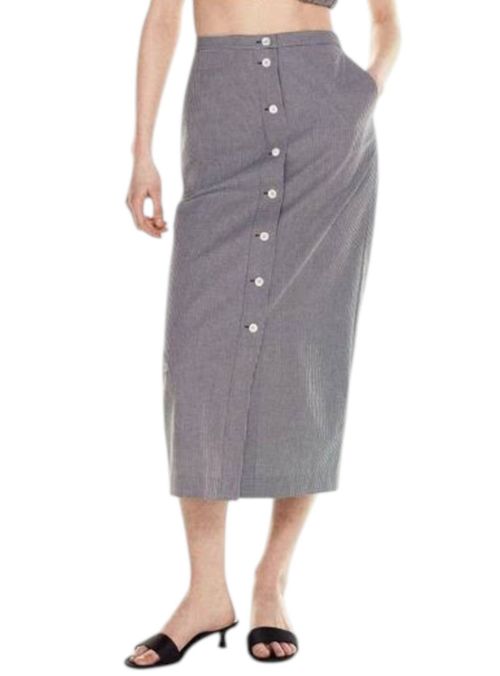 Check Skirt In Navy Check