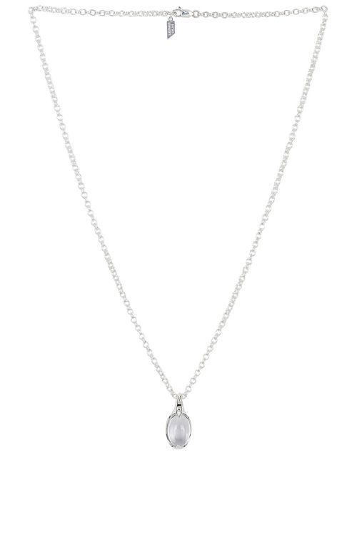 Loren Stewart Crystal Orb Amulet Necklace in Metallic Silver