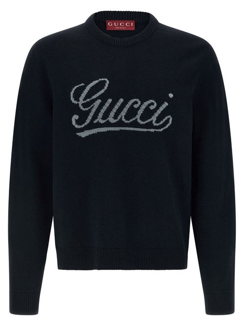 Logo Intarsia Sweater — Black