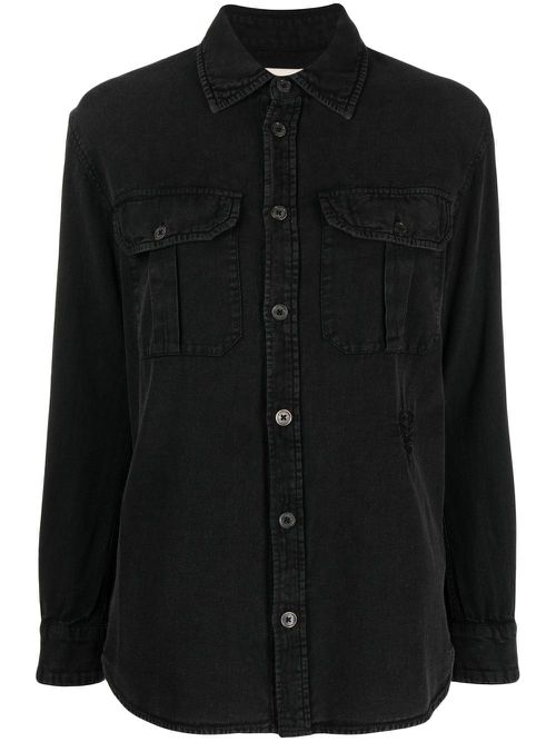 Teros logo-embroidered shirt - Black