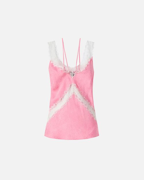 Spotted lingerie top with lace - 38