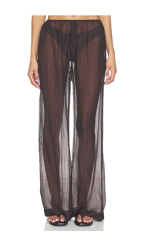 LNA Velma Sheer Pant in Chocolate. S. Also in XS, M