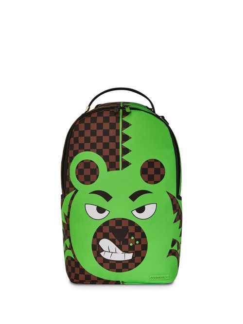 Green Bear Face backpack - Brown