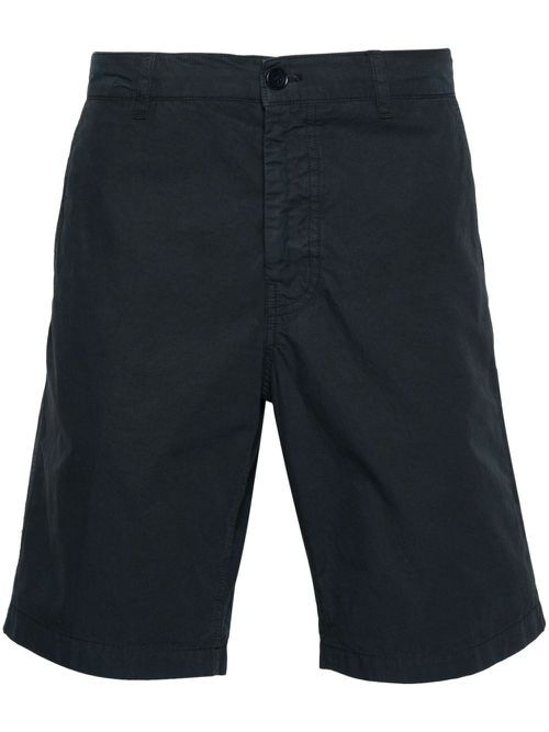 Pressed-crease cotton shorts - Blue