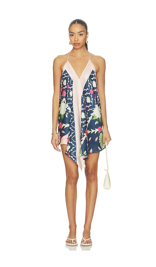 Verandah Handkerchief Mini Dress in Navy,Pink. S. Also in XS, M