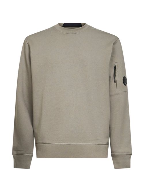 Lens Detail Zip Pocket Cotton Sweatshirt — Gray